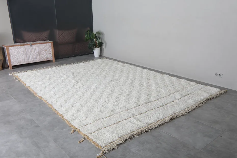 Tapis berbère Meddur crème uni, vue 5 sur 7
