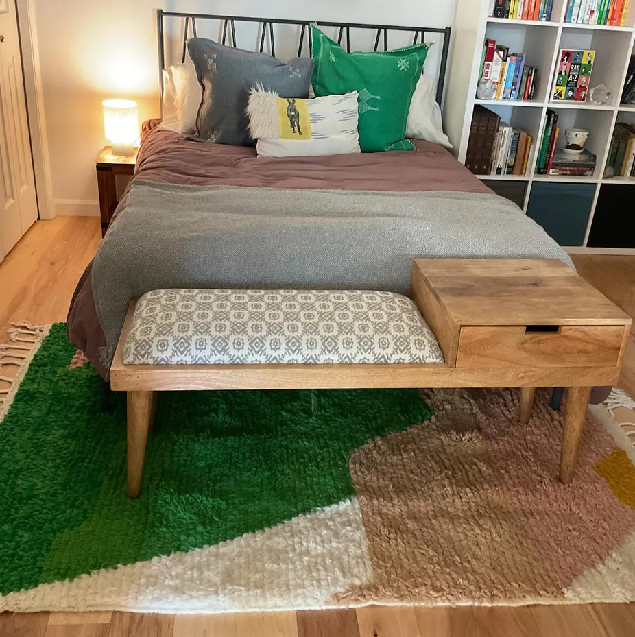 Tapis berbère Mhamid vert et rose, vue 4 sur 4