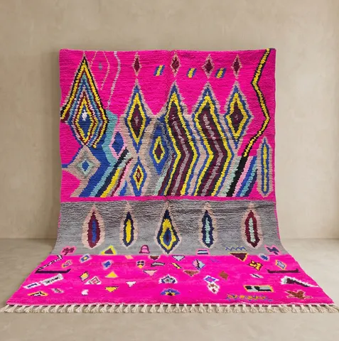 Tapis berbère Oualidia rose — tapis berbères contemporains