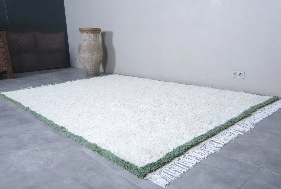 Tapis berbère Ouzoud blanc et vert, vue 5 sur 7