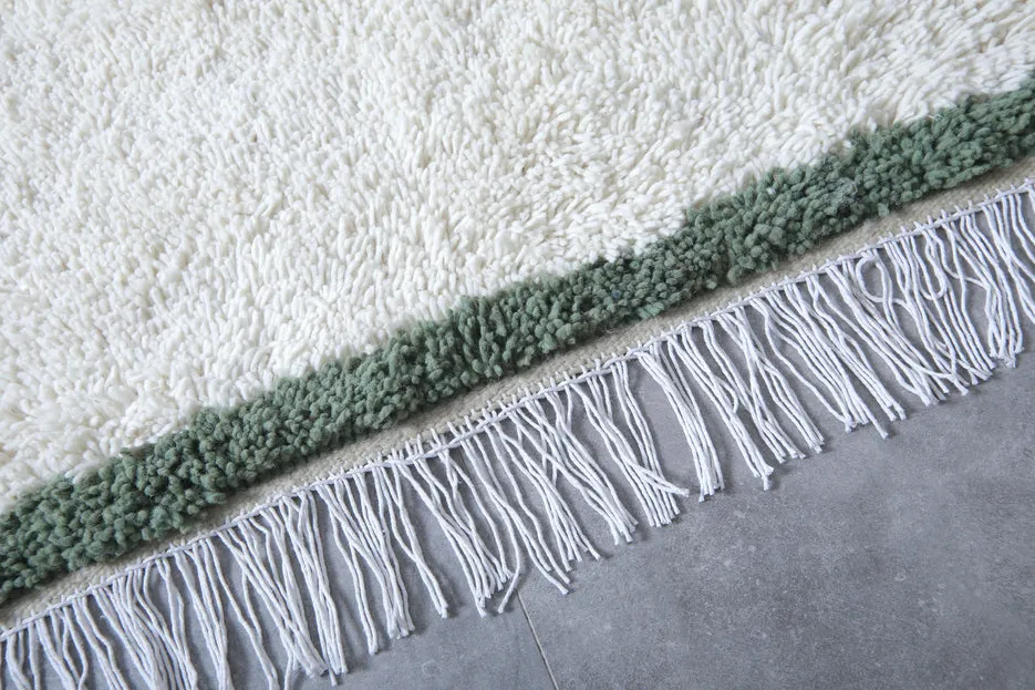 Tapis berbère Ouzoud blanc et vert, vue 7 sur 7