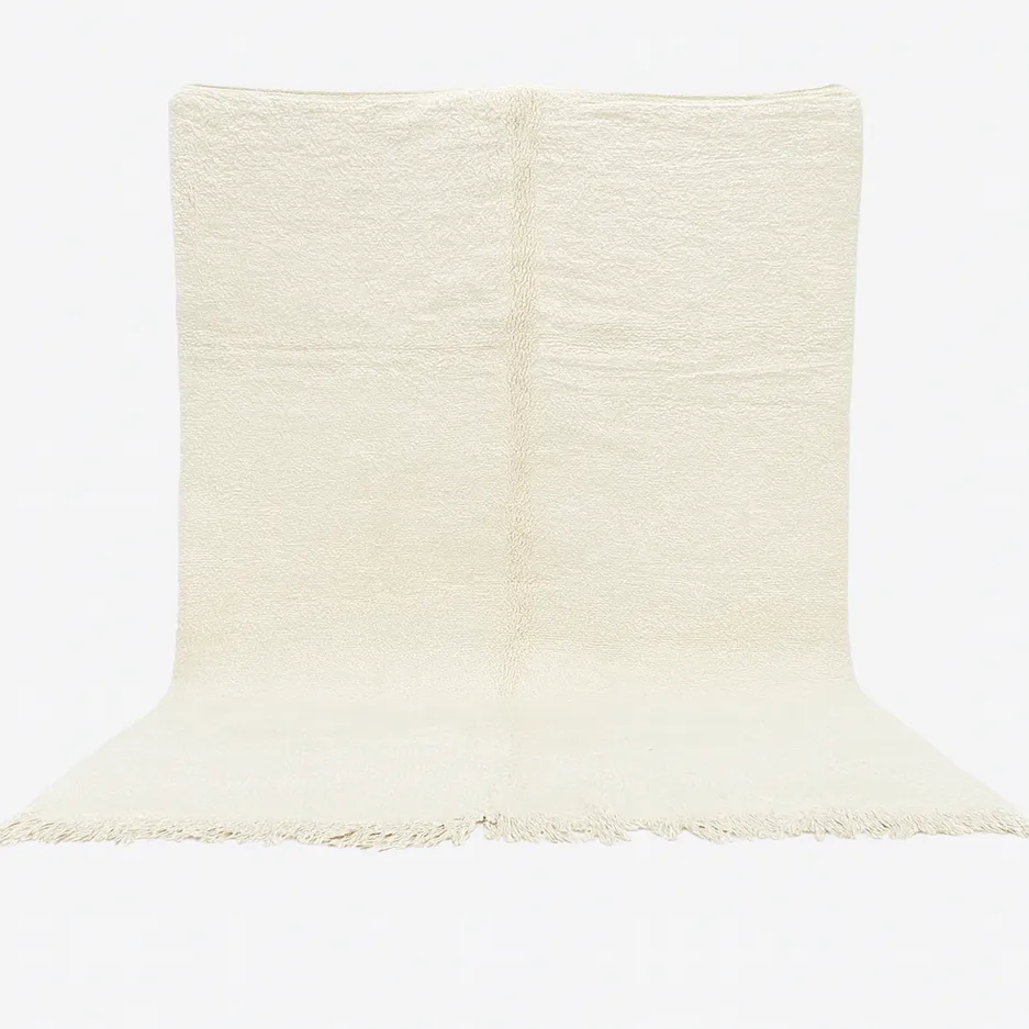 Tapis berbère Rissani blanc — tapis berbères contemporains tissé à la main