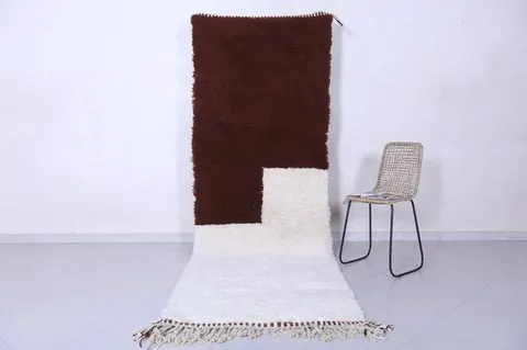 Tapis berbère Sebou blanc et marron — tapis berbères contemporains