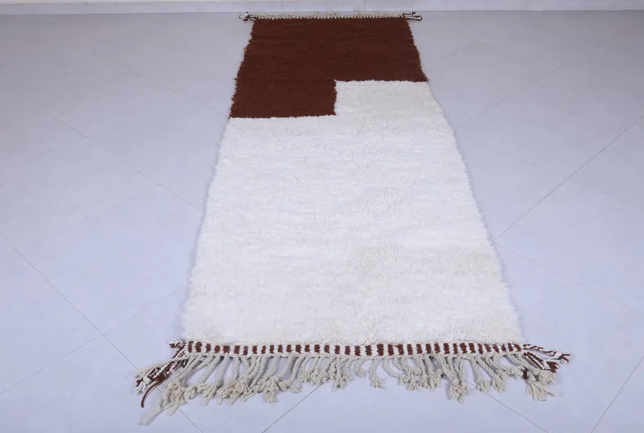 Tapis berbère Sebou blanc et marron, vue 3 sur 7