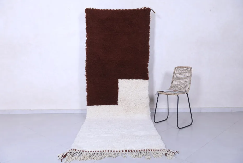 Tapis berbère Sebou blanc et marron, vue 5 sur 7