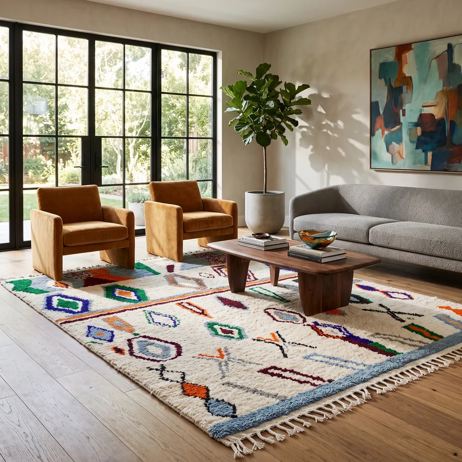 Tapis berbère Sifaw multicolore, vue 3 sur 4