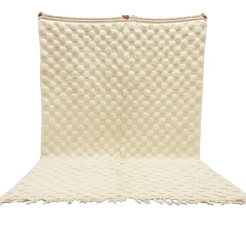Tapis berbère Siroua crème uni — tapis berbères contemporains