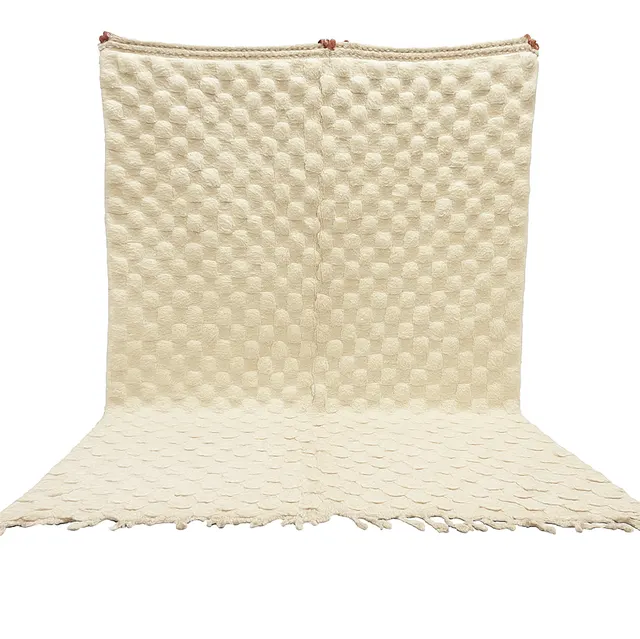 Tapis berbère Siroua crème uni — tapis berbères contemporains