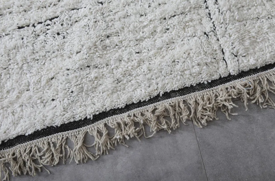 Tapis berbère Souss blanc uni, vue 7 sur 7