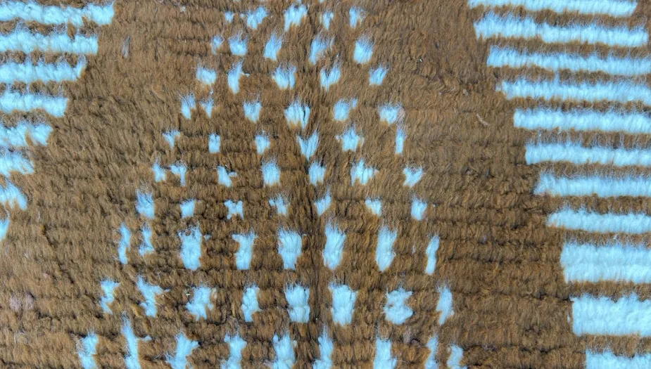 Tapis berbère Tabant marron et crème, vue 3 sur 3