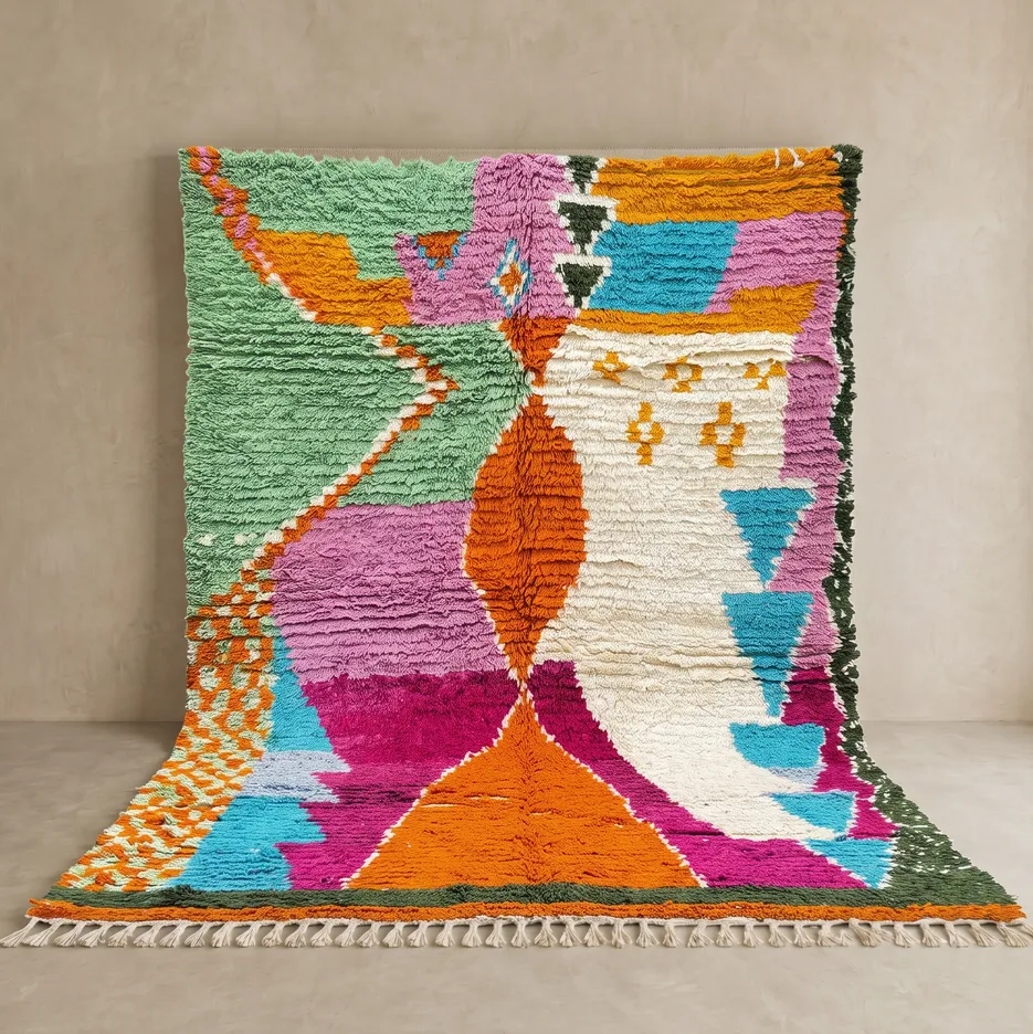 Tapis berbère Tabant multicolore — tapis berbères contemporains tissé à la main