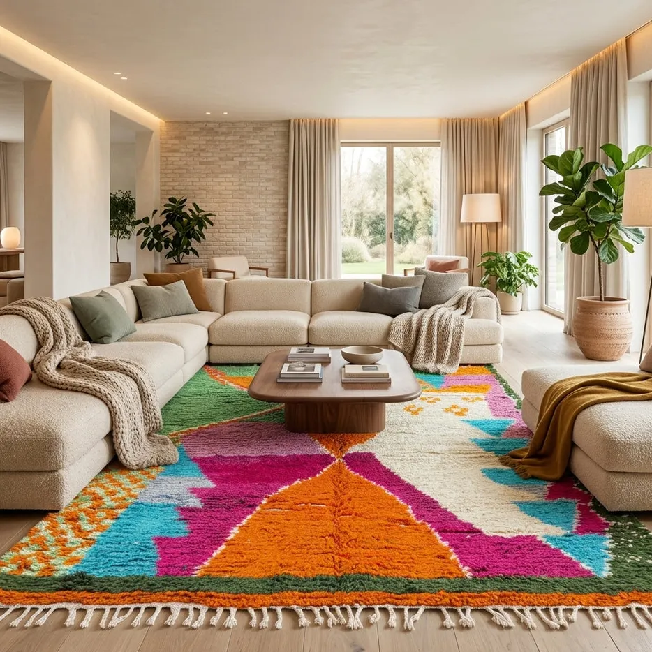 Tapis berbère Tabant multicolore, vue 2 sur 4
