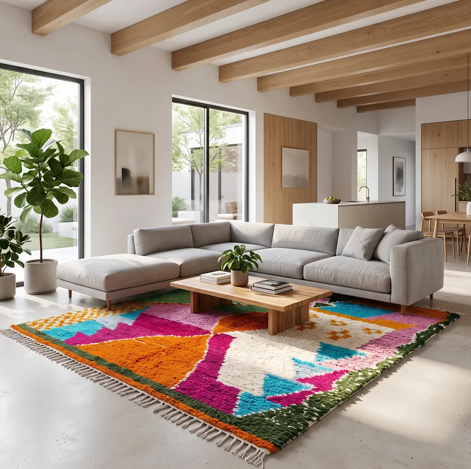 Tapis berbère Tabant multicolore, vue 3 sur 4