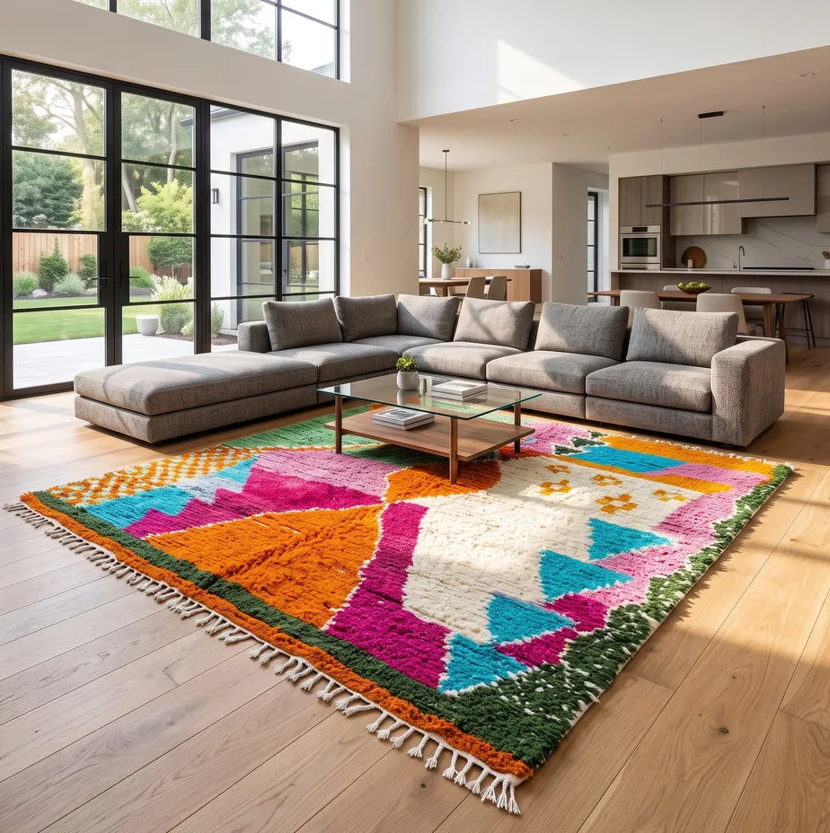 Tapis berbère Tabant multicolore, vue 4 sur 4