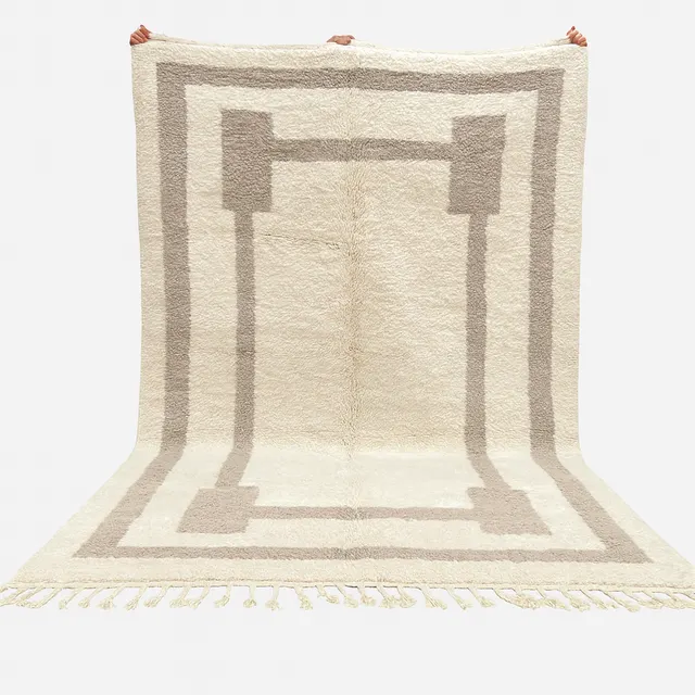 Tapis berbère Tafraout beige uni — tapis berbères contemporains