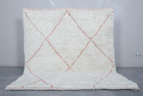 Tapis berbère Tafraout crème et terracotta à losanges — tapis berbères contemporains