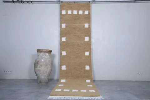 Tapis berbère Tagant marron et blanc à damier — tapis berbères contemporains