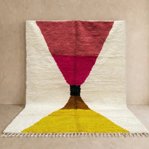 Tapis berbère Tagleft rouge et rose — tapis berbères contemporains
