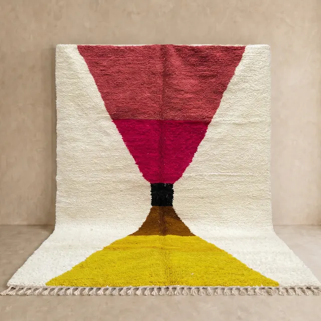 Tapis berbère Tagleft rouge et rose — tapis berbères contemporains