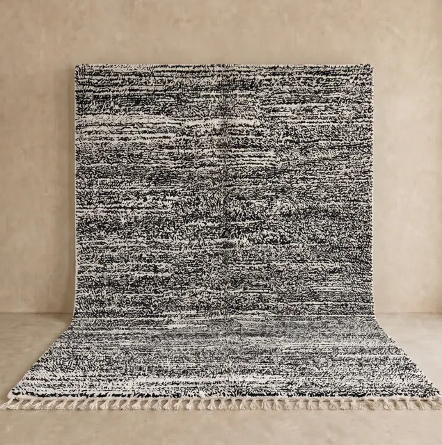 Tapis berbère Talsint noir et blanc — tapis berbères contemporains