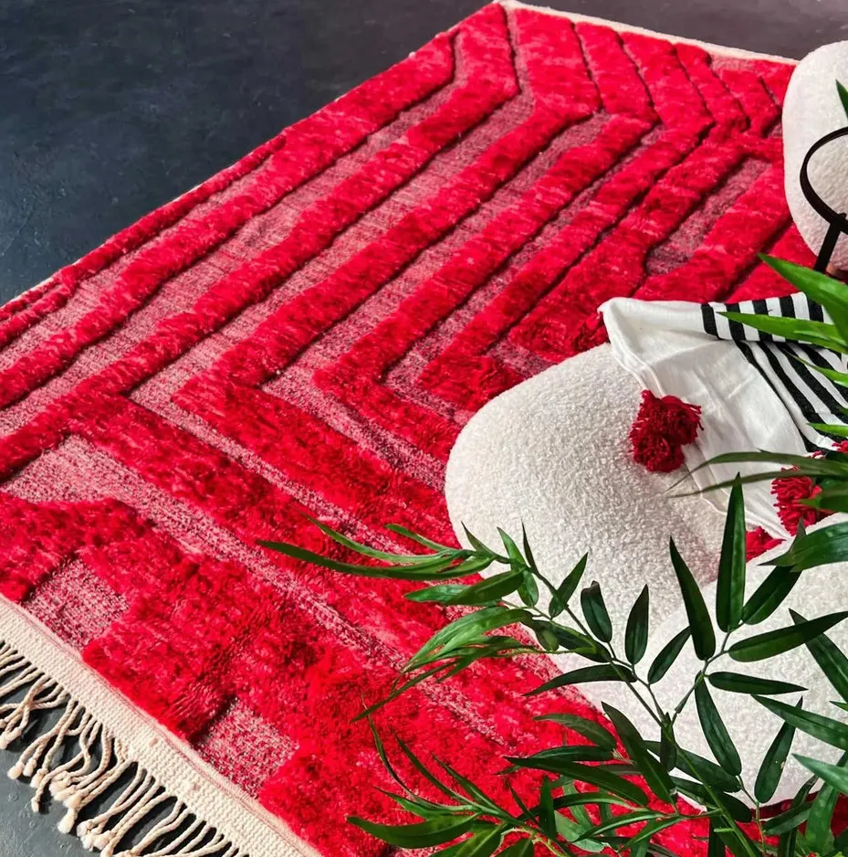 Tapis berbère Talsint rouge, vue 4 sur 4