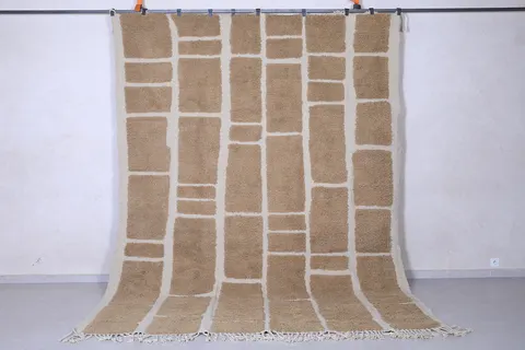 Tapis berbère Tanit beige et crème aux motifs géométriques — tapis berbères contemporains