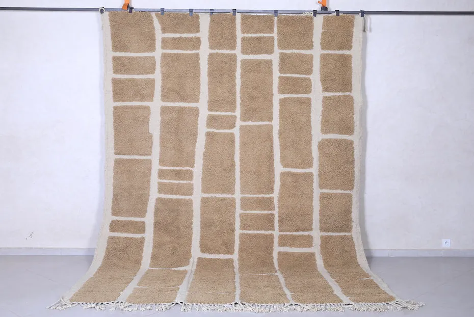 Tapis berbère Tanit beige et crème aux motifs géométriques, vue 7 sur 7