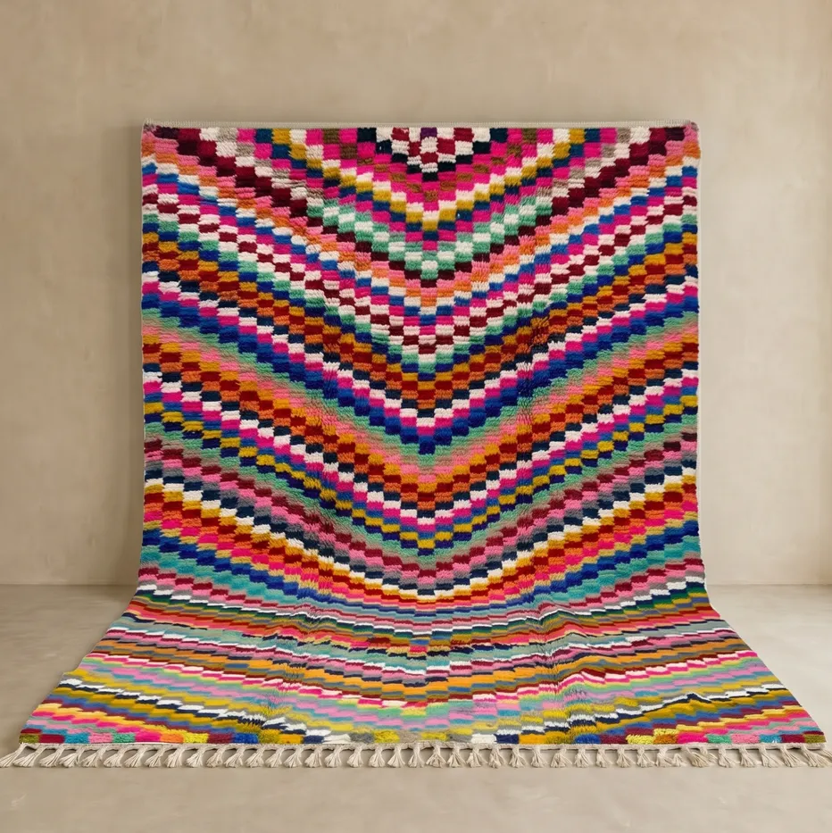 Tapis berbère Tarfaya multicolore — tapis berbères contemporains tissé à la main