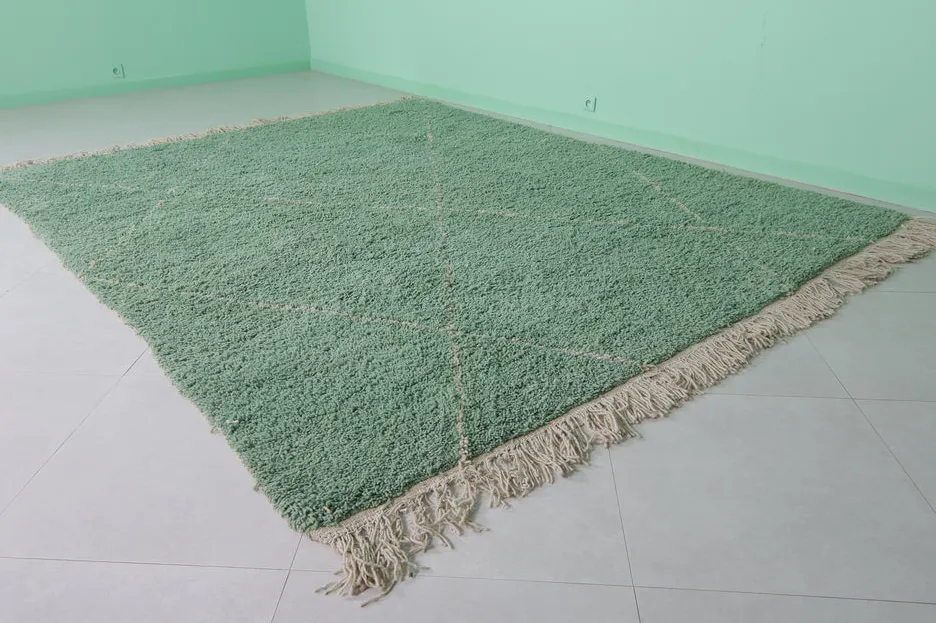 Tapis berbère Taroudant vert à losanges, vue 4 sur 7