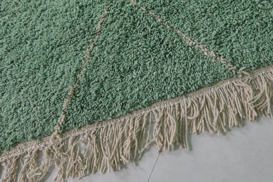 Tapis berbère Taroudant vert à losanges, vue 6 sur 7