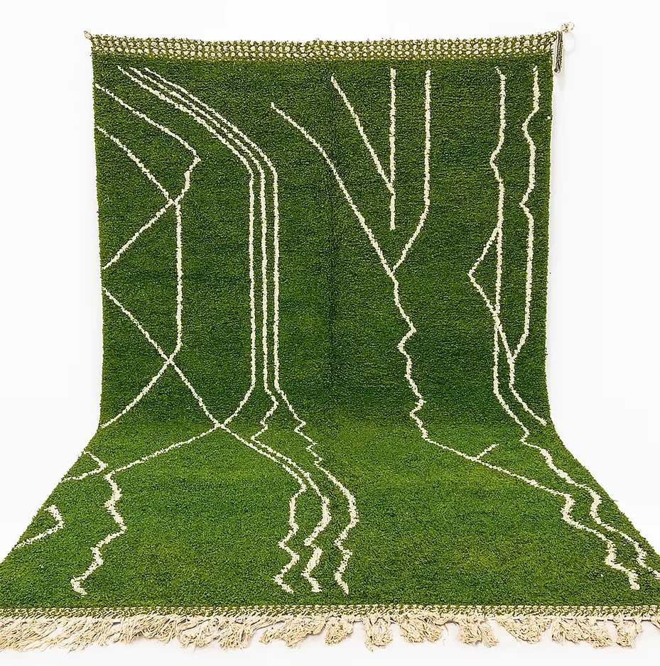 Tapis berbère Tazekka vert — tapis berbères contemporains tissé à la main