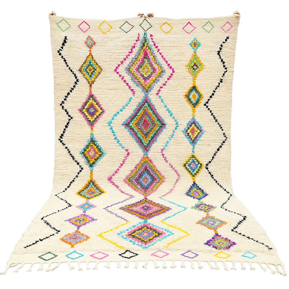 Tapis berbère Tensift multicolore — tapis berbères contemporains tissé à la main