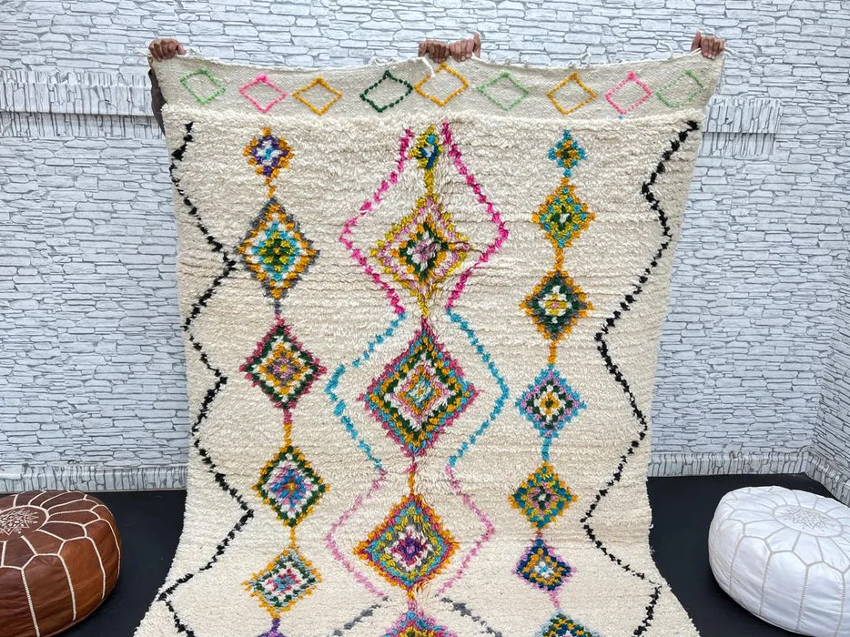 Tapis berbère Tensift multicolore, vue 3 sur 4