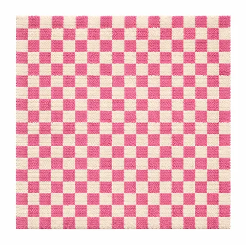 Tapis berbère Tichka rose à damier — tapis berbères contemporains