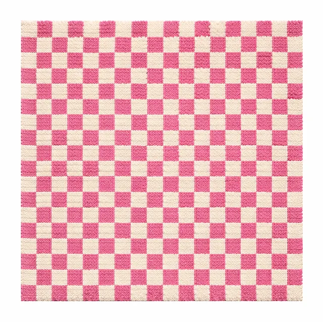 Tapis berbère Tichka rose à damier — tapis berbères contemporains