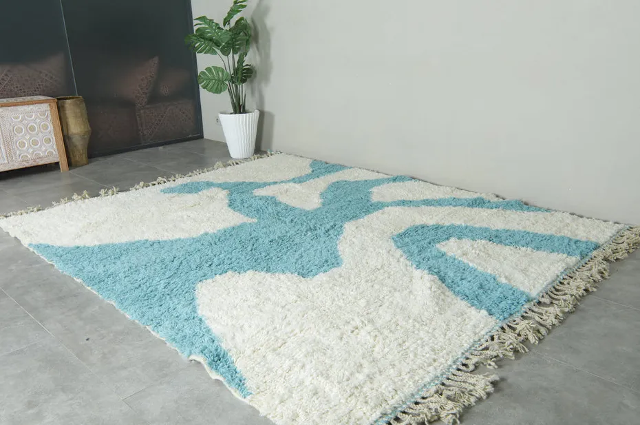 Tapis berbère Tifounassine crème, vue 5 sur 7
