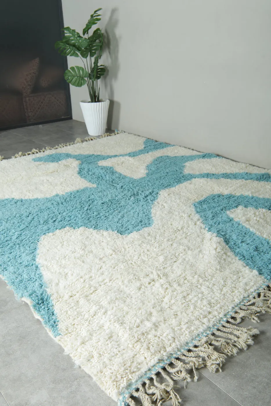 Tapis berbère Tifounassine crème, vue 6 sur 7