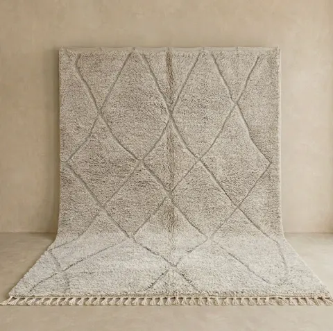 Tapis berbère Tislit crème à losanges — tapis berbères contemporains