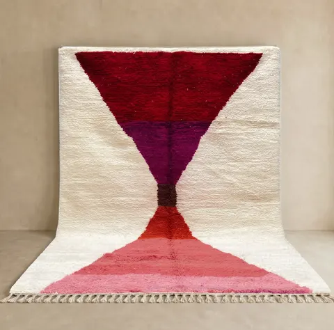 Tapis berbère Tissint rouge et rose — tapis berbères contemporains