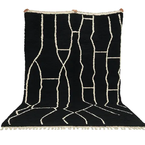 Tapis berbère Toubkal noir et blanc — tapis berbères contemporains