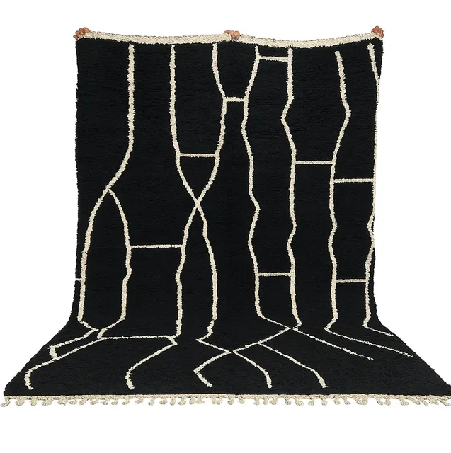 Tapis berbère Toubkal noir et blanc — tapis berbères contemporains