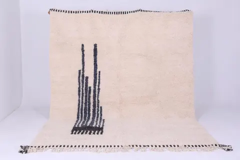 Tapis berbère Toubkal noir et blanc aux motifs géométriques — tapis berbères contemporains