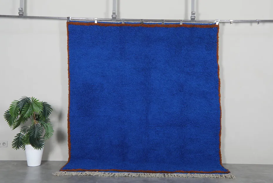 Tapis berbère Tudert bleu et terracotta — tapis berbères contemporains tissé à la main
