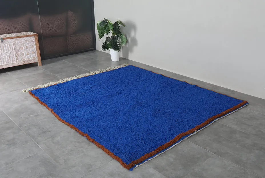 Tapis berbère Tudert bleu et terracotta, vue 5 sur 7