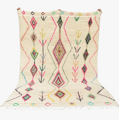 Tapis berbère Udad multicolore aux motifs berbères — tapis berbères contemporains