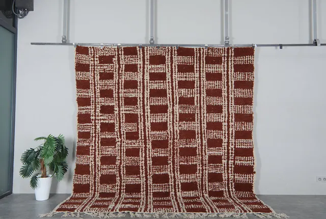 Tapis berbère Volubilis terracotta et marron aux motifs géométriques — tapis berbères contemporains
