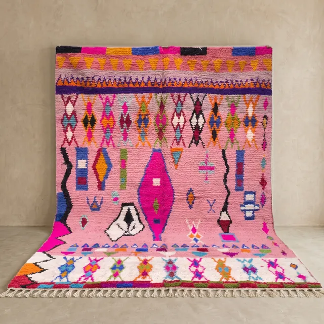 Tapis berbère Yuba rose — tapis berbères contemporains