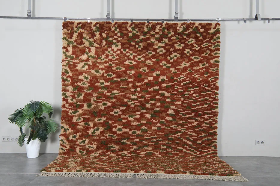 Tapis berbère Yuba terracotta et marron — tapis berbères contemporains tissé à la main