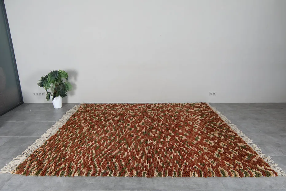 Tapis berbère Yuba terracotta et marron, vue 4 sur 7
