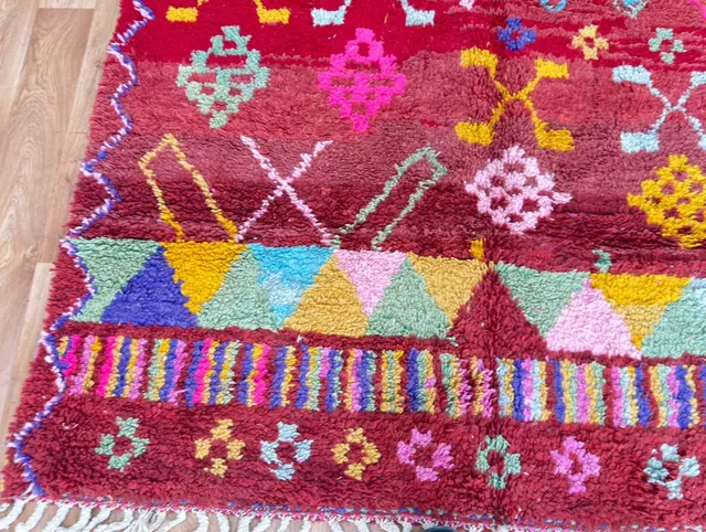 Tapis Boujad Tiflet rouge — tapis boujad